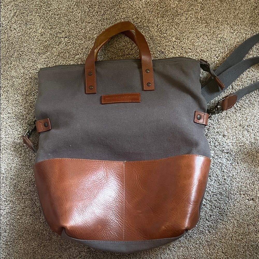 Stylish Brown and Gray Crossbody Bag